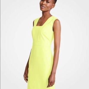 Ann Taylor Neon seam V neck shear dress.